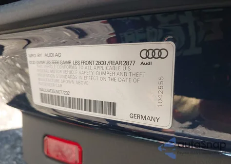 2020 Audi A6 Premium Plus 55 Tfsi Quattro S Tronic из США, поврежденный, VIN WAUL2AF25LN077232